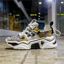 Load image into Gallery viewer, Women Platform Chunky Sneakers 5cm high lace-up Casual Vulcanize Shoes luxury Designer Old Dad female fashion Sneakers 2019