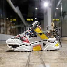 Load image into Gallery viewer, Women Platform Chunky Sneakers 5cm high lace-up Casual Vulcanize Shoes luxury Designer Old Dad female fashion Sneakers 2019