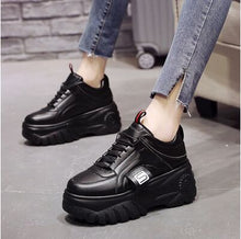 Load image into Gallery viewer, Fashion Woman High Platform Sneakers 2019 Spring Female Shoes  Black White Sneakers Breathable Zapatos Casual Mujer size 35-39