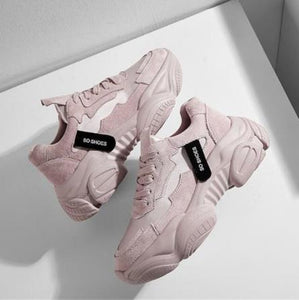 Fashion Woman High Platform Sneakers 2019 Spring Female Shoes  Black White Sneakers Breathable Zapatos Casual Mujer size 35-39