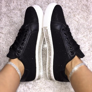 2020 Women Vulcanize Shoes Sneakers Bling Shoes Girl Glitter Sneakers Casual Female Breathable Lace Up Outdoor Sport Shoes