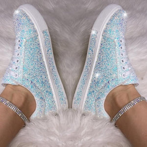2020 Women Vulcanize Shoes Sneakers Bling Shoes Girl Glitter Sneakers Casual Female Breathable Lace Up Outdoor Sport Shoes
