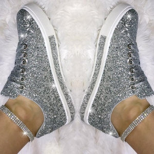 2020 Women Vulcanize Shoes Sneakers Bling Shoes Girl Glitter Sneakers Casual Female Breathable Lace Up Outdoor Sport Shoes